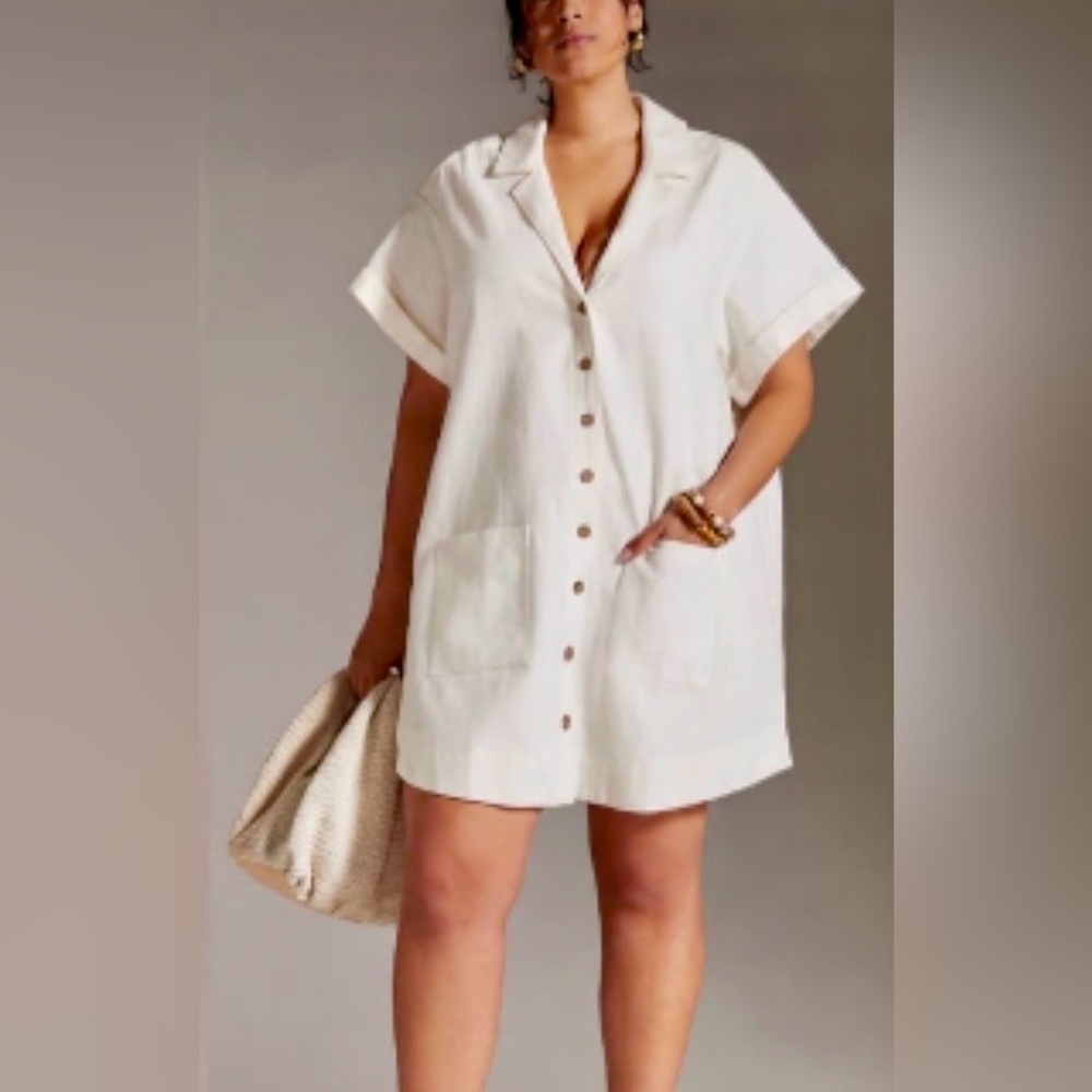 Pilcro Buttondown Shirt Dress Women’s Size S